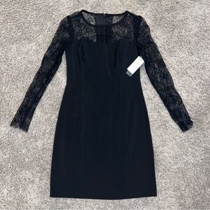 Laundry by Shelli Segal Women's Long Sleeve Lace Sheath Dress Black Size 4